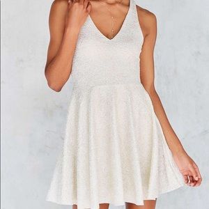 Silence + Noise White Sparkle Dress